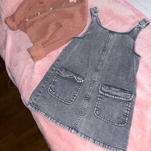 Gray Denim Overall Dress XS/S